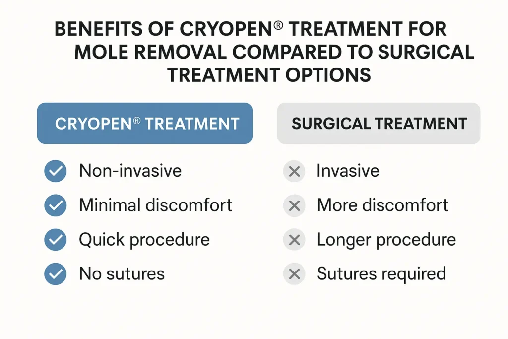 Benefits of facial mole removal West Kensington - call our team today to book a consultation